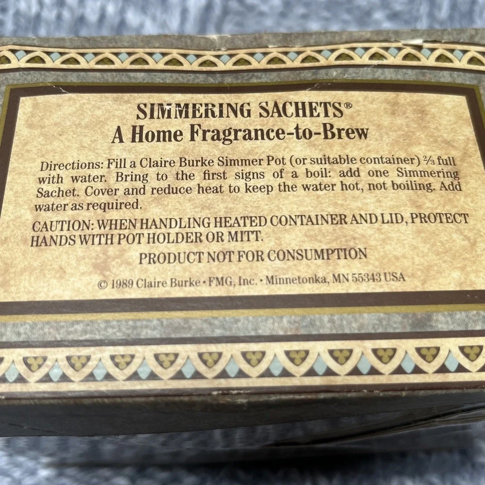 NOS Claire burke  Pr ovence Simmering Sachets 6 Pk New Vintage 1989